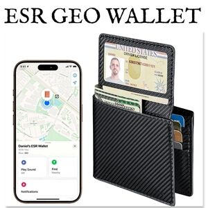 NIB Geo Wallet with Find My - Black Carbon Fiber